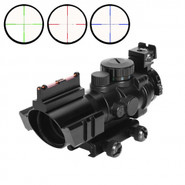 Airsoft 4x32mm Red/Green/Blue Cross-Hair Scope with Dual Rail
