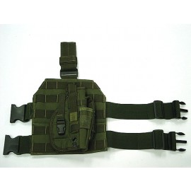 Molle Drop Leg Platform Panel w/Pistol Holster OD