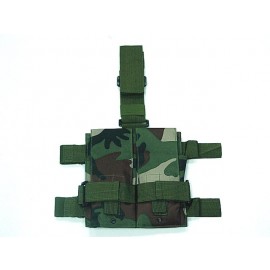 Double Magazine Drop Leg Pouch Camo Woodland