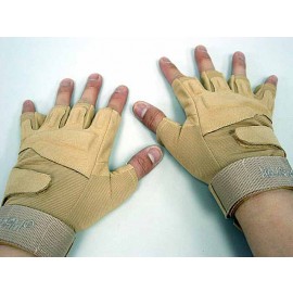 Special Operation Tactical Half Finger Assault Gloves Tan