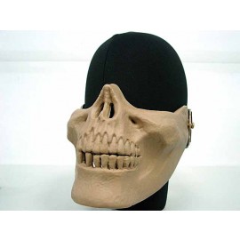 Airsoft Skull Skeleton Half Face Protector Mask Tan