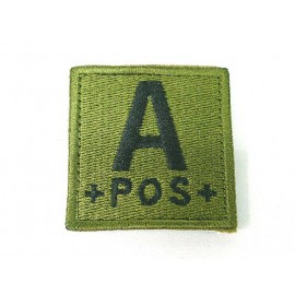 A POS Blood Type Identification Velcro Patch Olive Drab OD