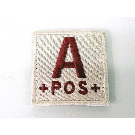 A POS Blood Type Identification Velcro Patch Tan