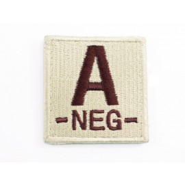 A NEG Blood Type Identification Velcro Patch Tan