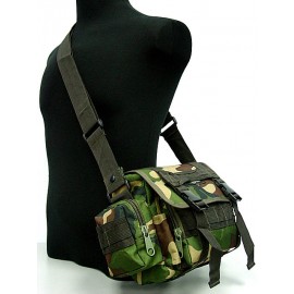 Molle Utility Shoulder Waist Pouch Bag L Camo Woodland