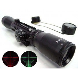 3-9x32 32mm Red/Green Illuminated Tri-rail Rifle Scope