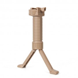 RIS Picattinny 20mm Rail Tactical Foregrip Grip w/Bipod Tan